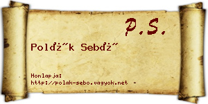Polák Sebő névjegykártya